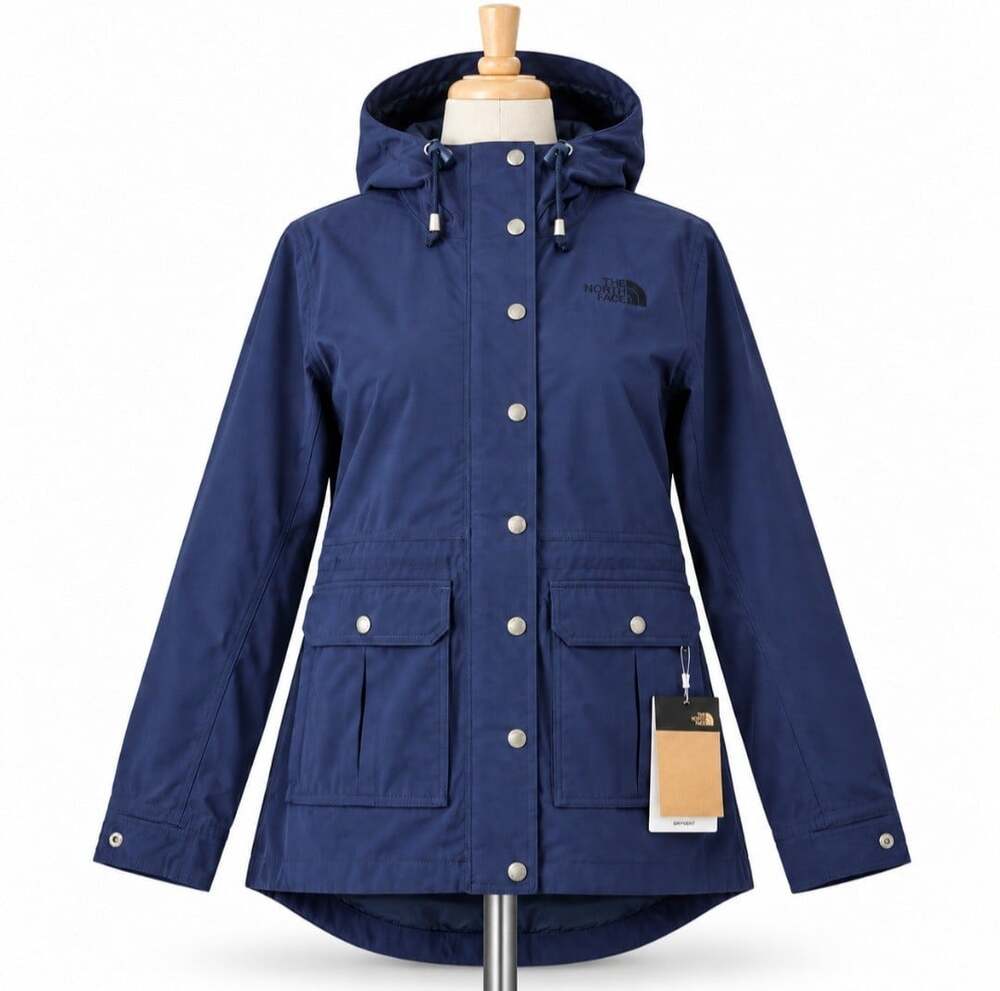 The North Face Keppler Rain Jacket Women L Summit Navy Hooded NWT - Picture 2 of 16
